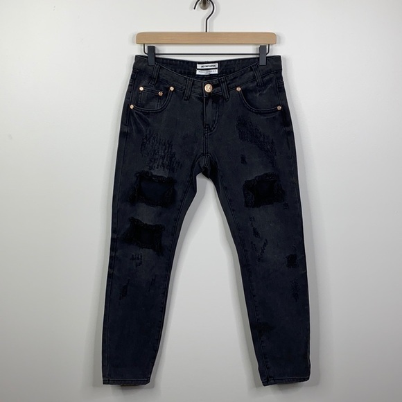 ONE TEASPOON Freebird Basalt Black Denim Jeans - Picture 1 of 11